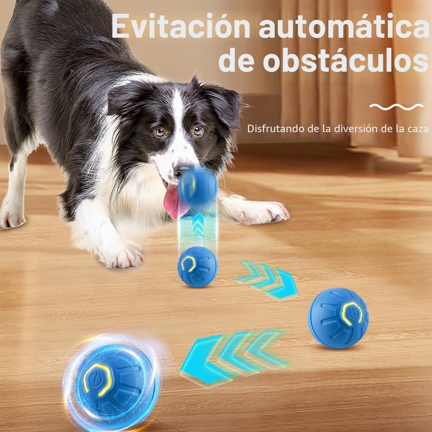 Pelota Interactiva para Perros, Pelota Rodante Automática, Juguete Divertido y Recargable para Perros, Gatos y Gatitos — para Uso en Interiores y Exteriores