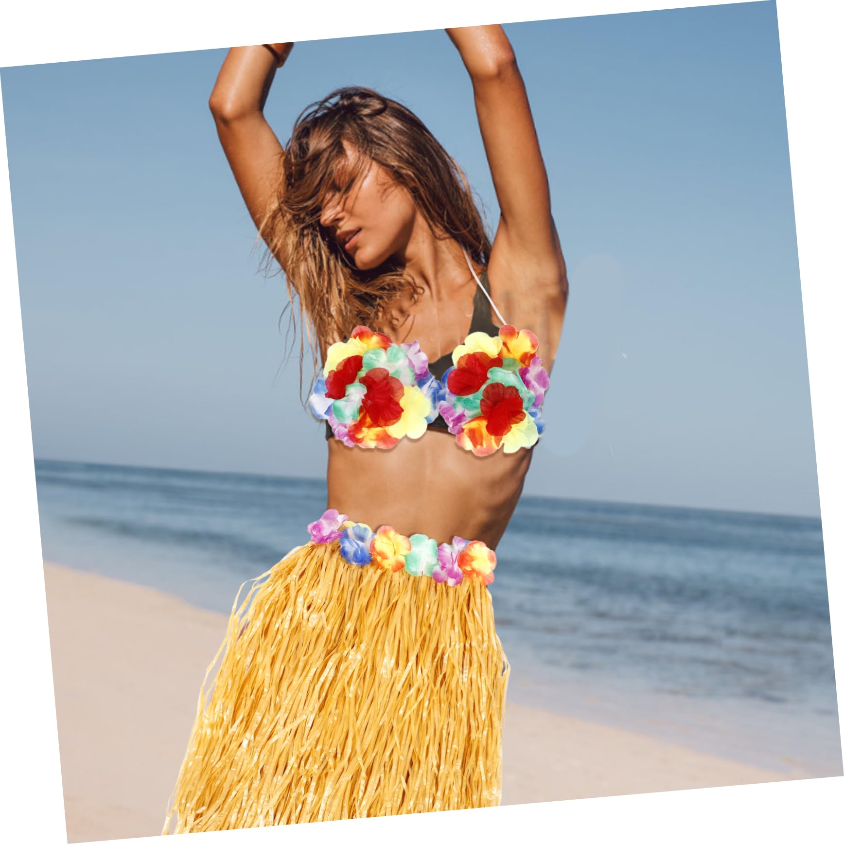 COLLBATH 1 Set Party Decoration Set Women Hawaiian Dress Hawaiana Party Decorations Hawaiian Grass Skirts for Women Hawaiian Costume Accessory Hula Skirts for Women Hawaii Party Decorations