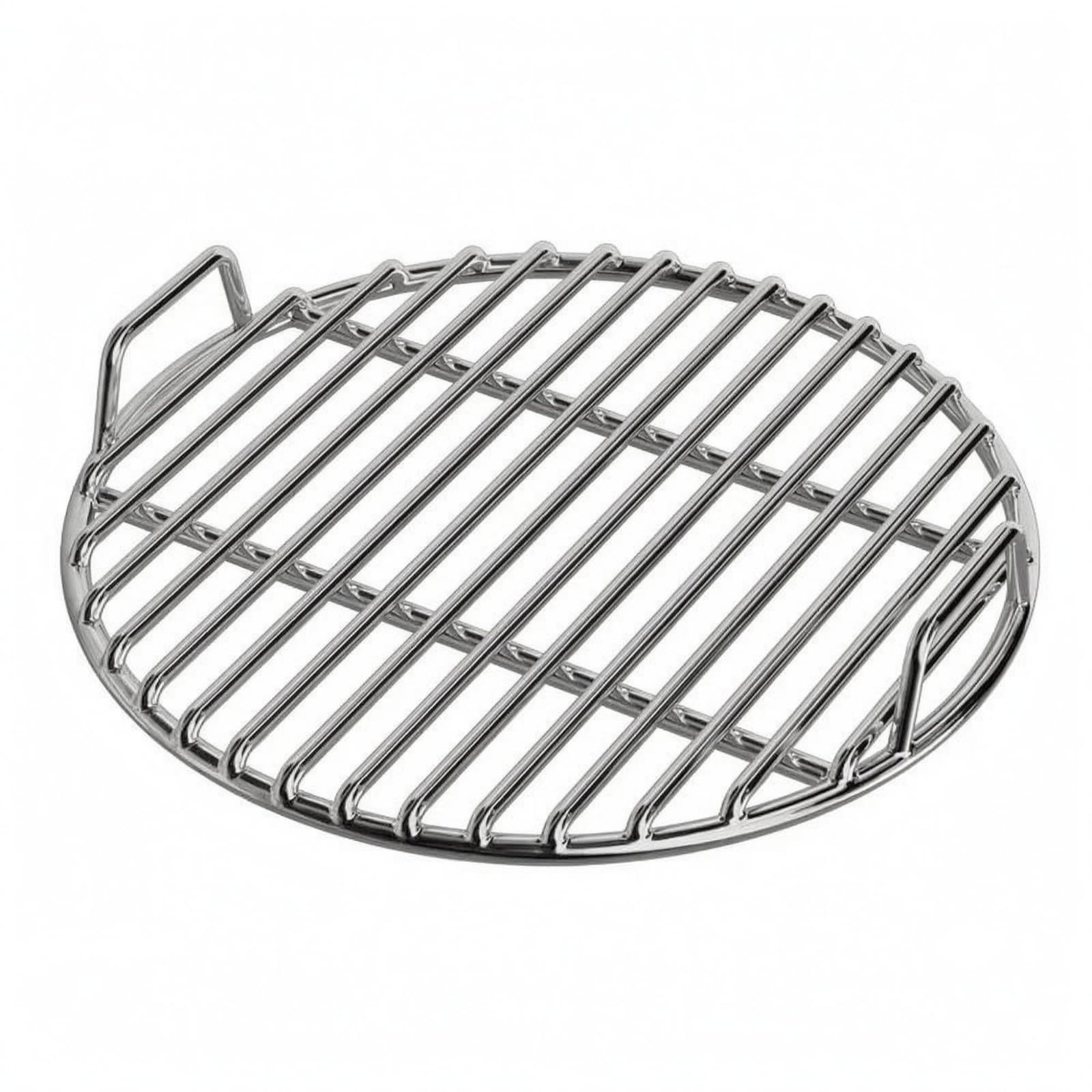 Baoblaze Barbecue Grill Rack Stainless Steel Outdoor Cooking Grate Circular Grill Wire Rack With Loop Handles Suitable for Camping Picnic Backyard Cooking, Diameter 35cm With Handle