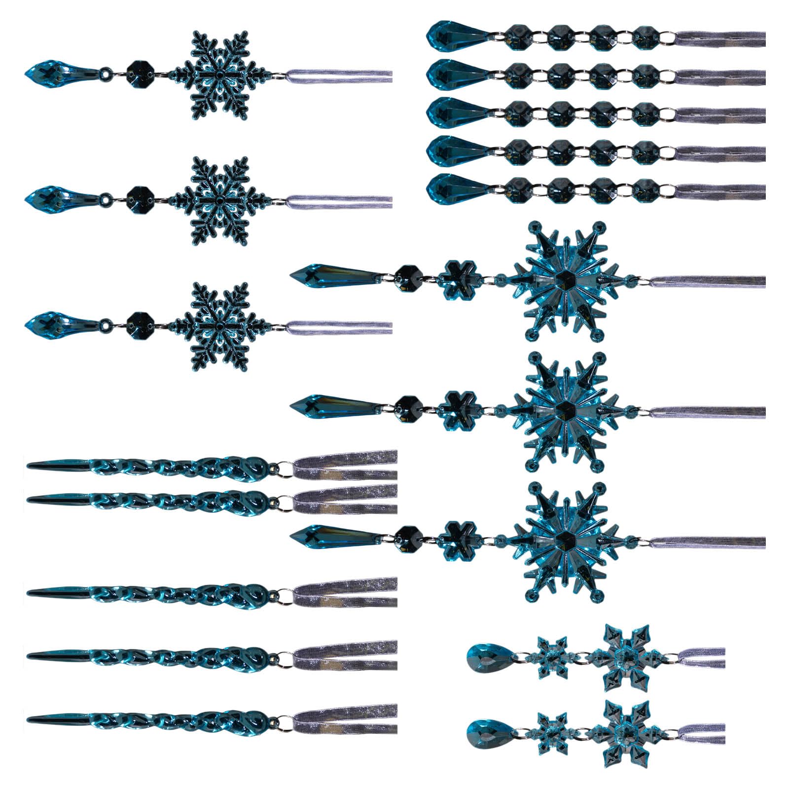 Kalttoy 3 18PCS Acrylic Ice Crystal Ornaments, Shatter-Resistant Snowflake Hanging Decors for Tree Festival Home Ornamentation Acrylic
