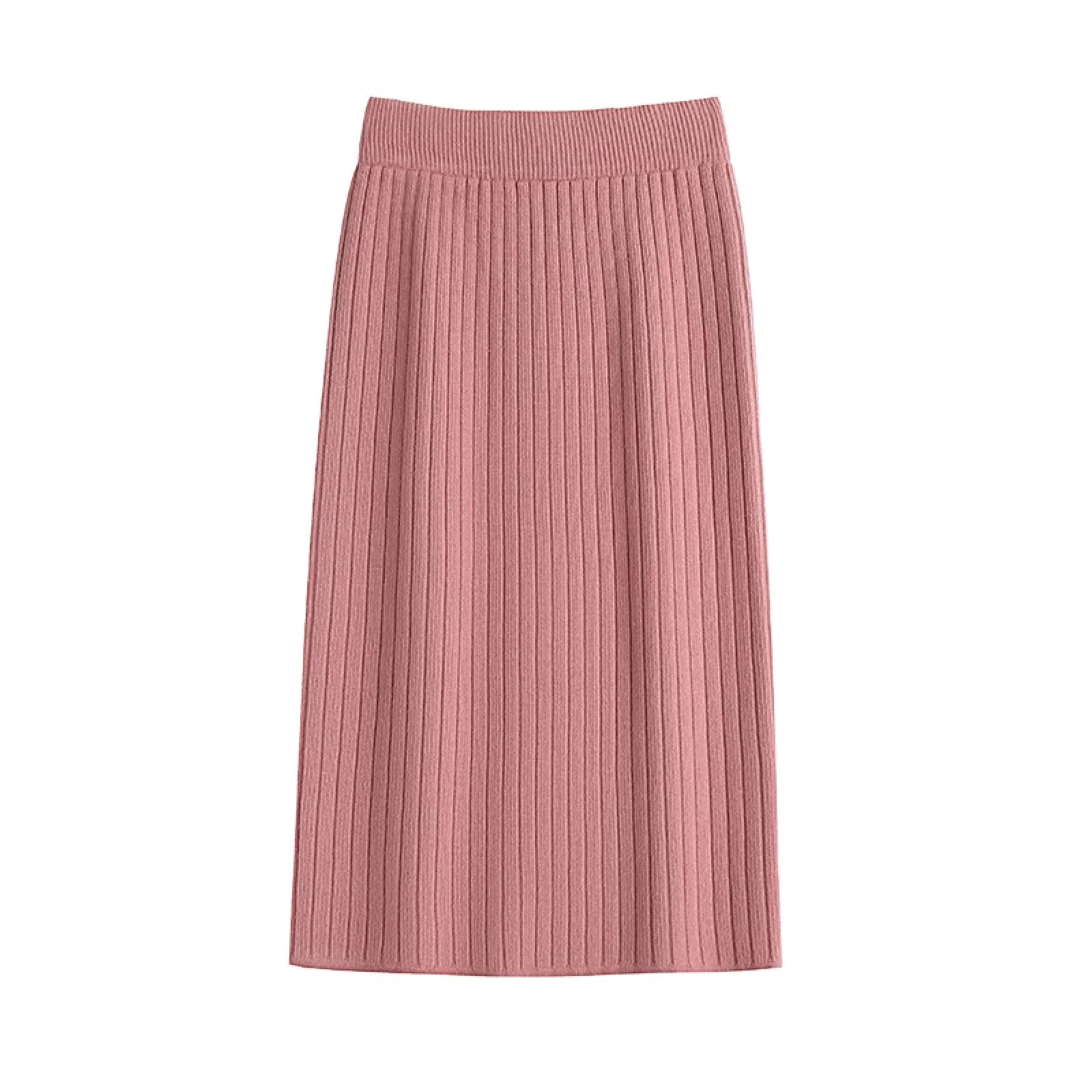Falda De Punto De Mujer - Falda De Oficina para Mujer, Faldas De Punto Cálidas De Otoño E Invierno, Cintura Alta, Sencilla, Elegante, Informal, Larga, Ajustada, para Fiesta, Graduación, R