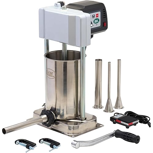 LEM Products Big Bite Motorized 10 Pound Capacity Stainless Steel Sausage Stuffer with Removable Cylinder, 0.5HP