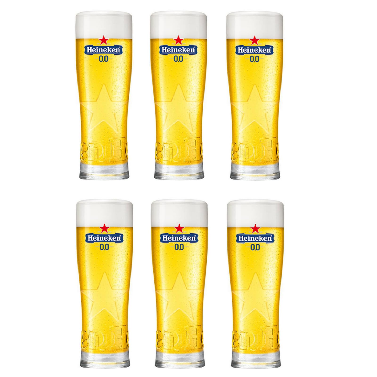 Heineken Star Ellipse Glass Cerveza Vasos 25cl 6 Piezas