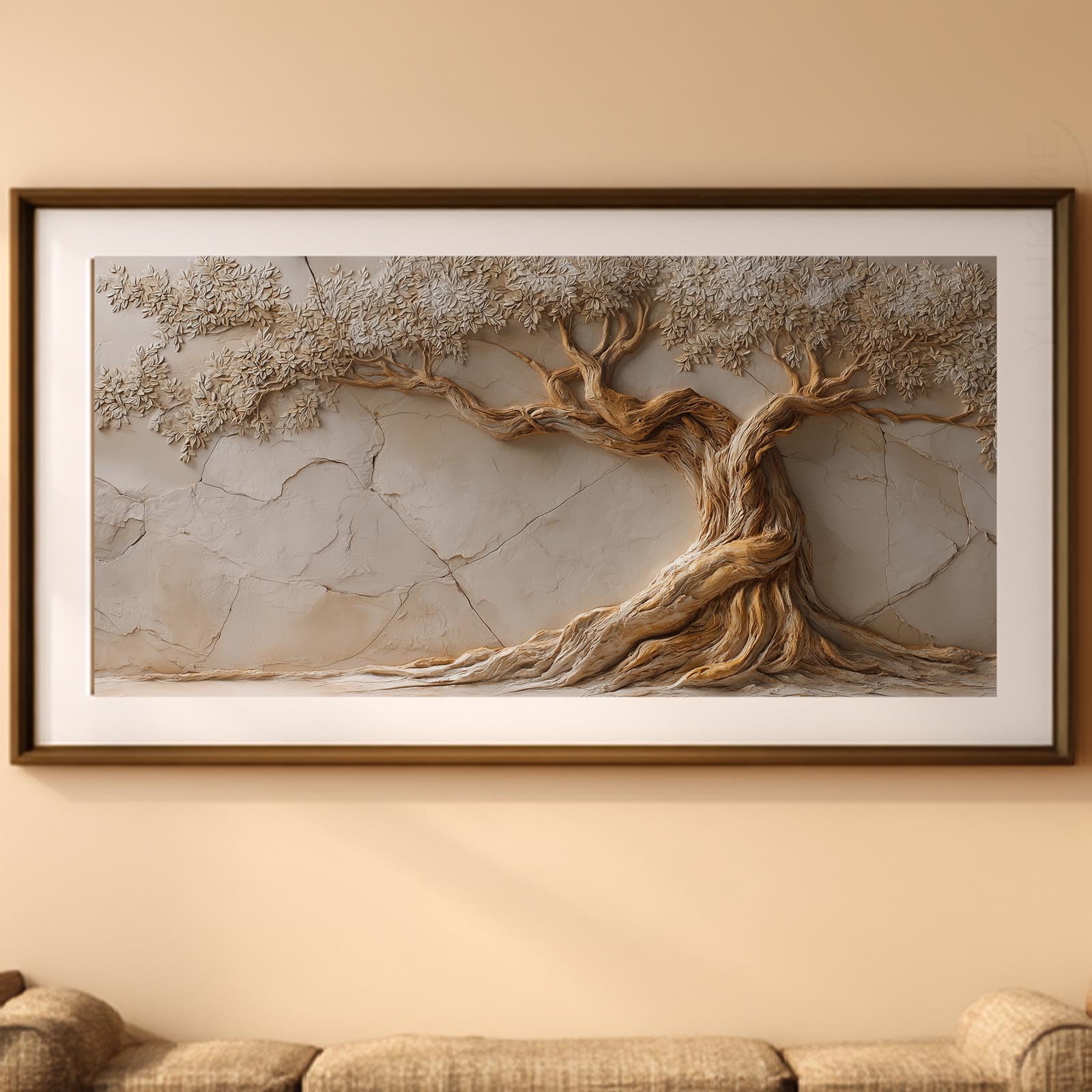 Bilder Auf Leinwand, Abstrakt Lebensbaum Modern (80X160CM,C-Ungerahmt) | Leinwandbilder Kunstdruck Wandbilder Für Wohnzimmer Schlafzimmer Wohnkultur Deko