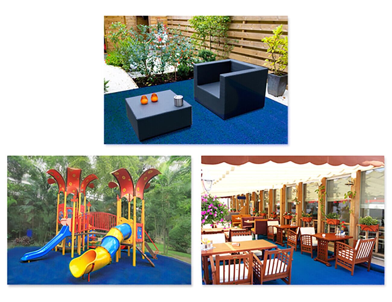 emmevi Erba Sintetica Blu 7mm Decorativa Casa Negozio Giardino Tappeto Prato Sintetico Manto Erboso 1x25 Mt