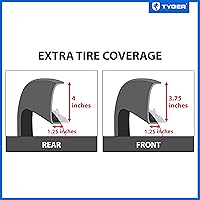 Vista 5 de Tyger Auto Fender Flare compatible con Dodge Ram 1500 2002-2008; 2003-2009 2500 3500 6.5 pies, estilo de fábrica pintable negro de textura fina, 4