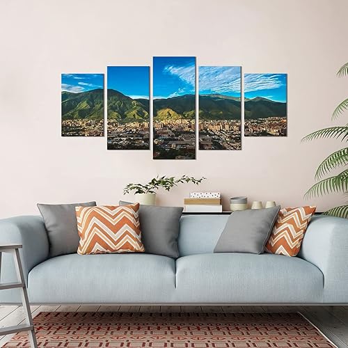 Miniatura 4 de HPUXSYIO Art - Póster artístico de pared de 5 piezas, arte de paisaje, Parque Nacional El Ávila, pintura en lienzo, póster de arte de pared para