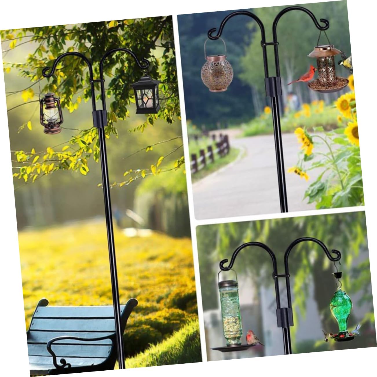 Multi-Functional Shepherd Hook for Outdoor Use Height Metal Planter Hook for Solar Lights Bird Feeders and Lanterns for Garden and Lawn Decoration