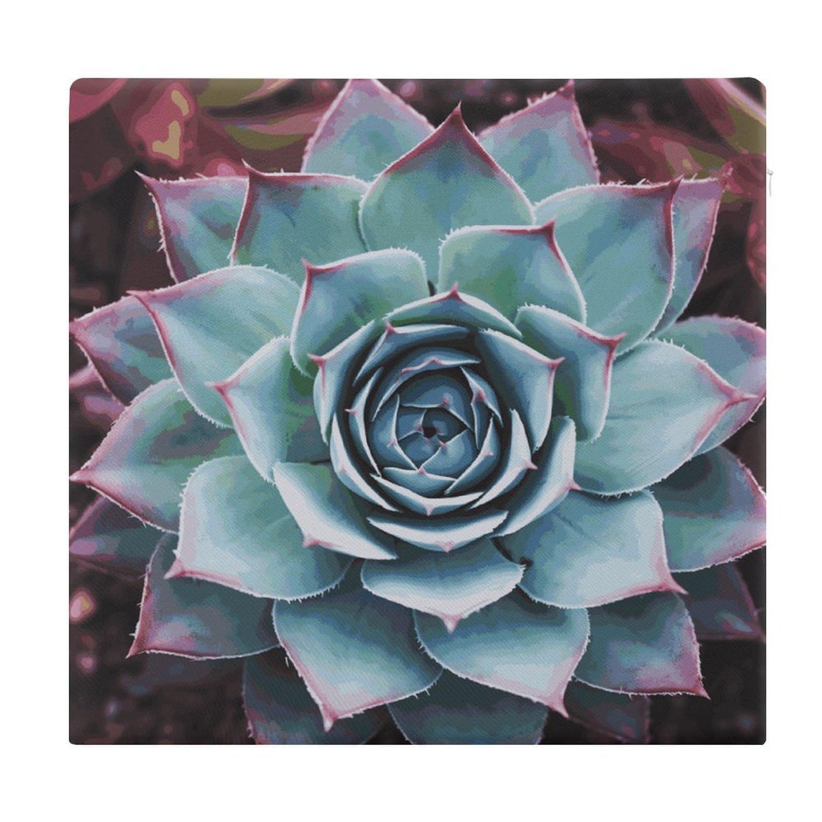 Adfgyerh Style Succulent Plant Cushions Memory Foam For Adults, Seat Cushion Chair Pads Soft, Square Pillows For Dining, Kitchen, Office, Patio Chairs