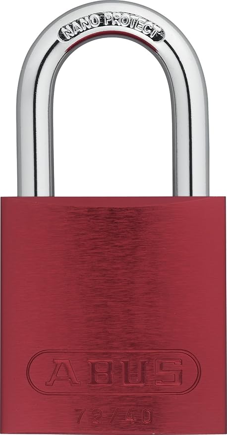 ABUS 72/40 KD Safety Lockout Aluminum Keyed Different Padlock with 1-Inch shackle, Red