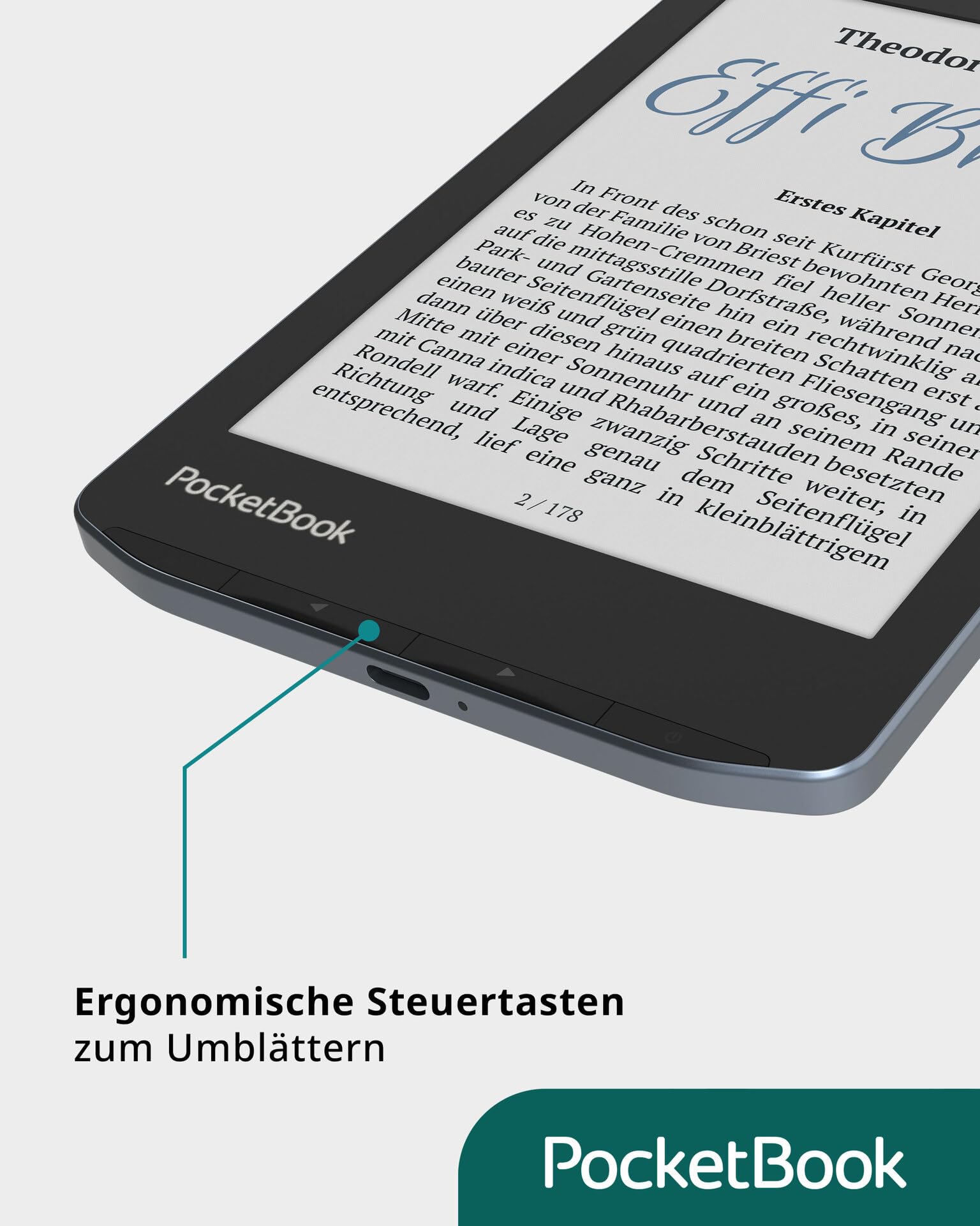 Pocketbook Verse Pro Color Blaugrau 16GB eBook-Reader 6" Dach-Version Touch eINK