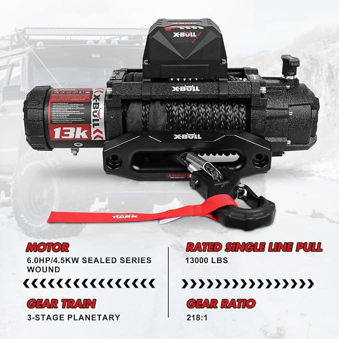 Winche Eléctrico X-BULL 13000 lb 12V IP68 Control Remoto Inalámbrico miniatura 5
