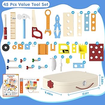 Amazon.com: MindPal 45 Pcs Kids Tool Set, Toddler Tool Set with Amazon.com: MindPal 45 Pcs Kids Tool Set, Toddler Tool Set with