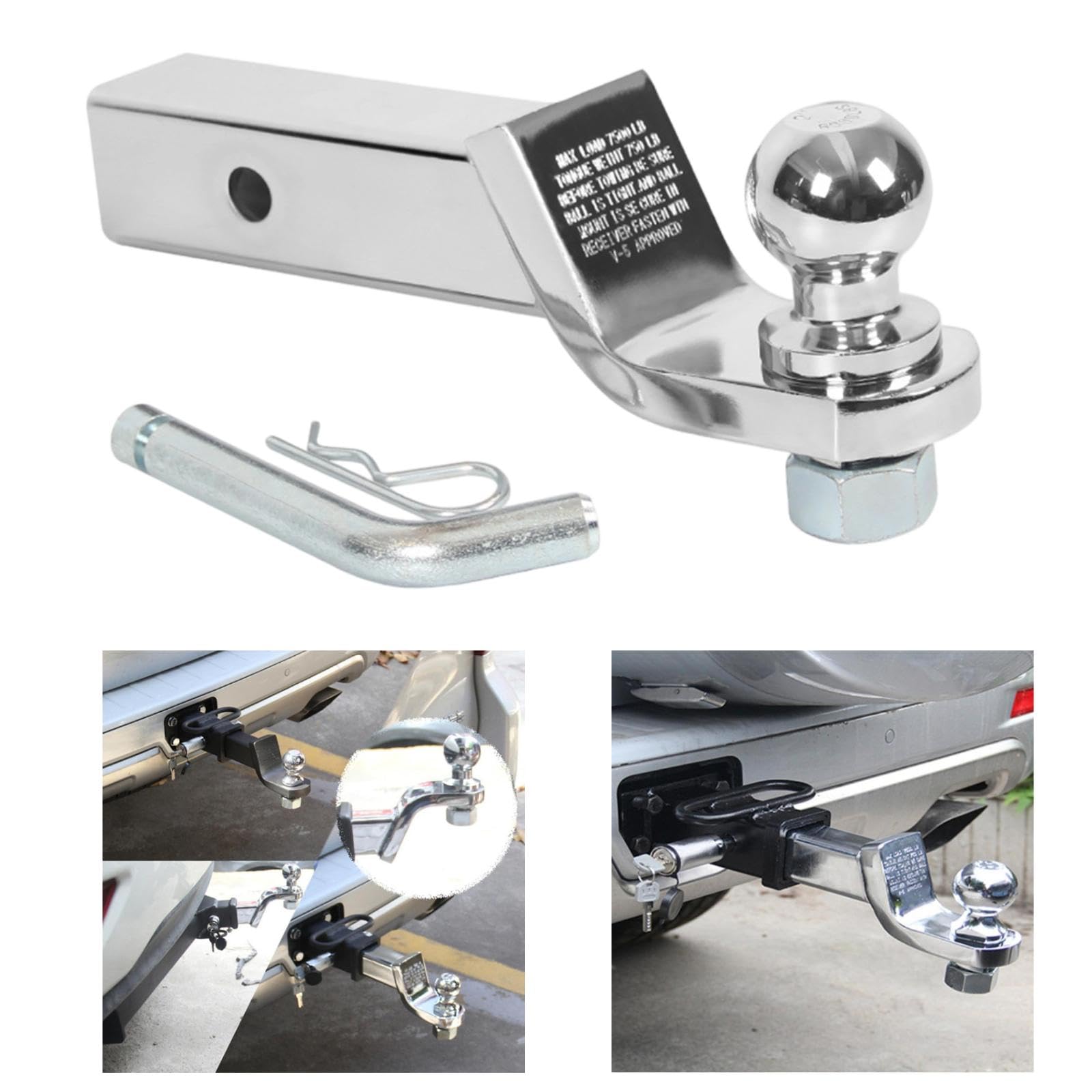 Supporto per Sfera di Aggancio Del Rimorchio, Accessorio per Ricevitore di Gancio di Traino a Lingua, Versatile E Facile Da Installare, Realizzato in, Argento