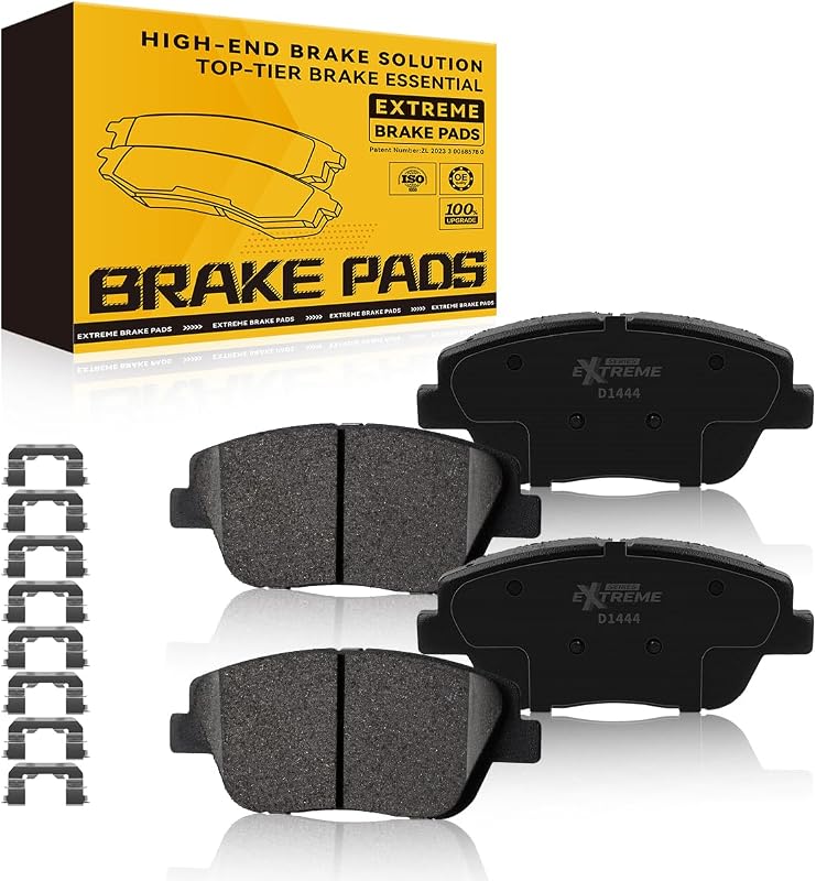 Pastilhas de freio dianteiras de cerâmica de carbono TOVASTY D1444 para Hyundai Sonata 2011–2015 e Kia Optima – Jogo com 4 unidades