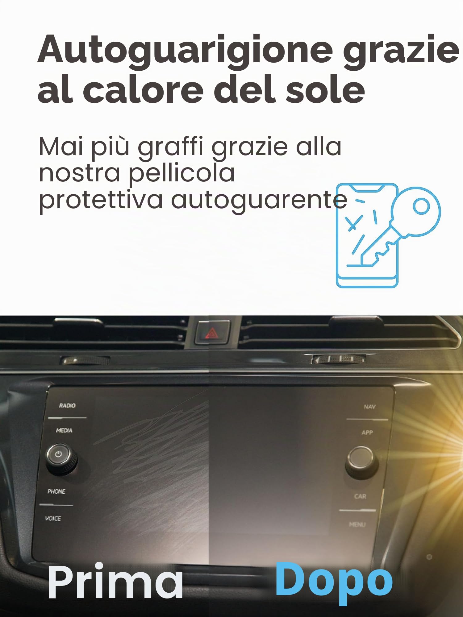 Brotect Pellicola Antigraffio HD Per Volkswagen Tiguan 2020 Discover Media 8", 2 Pezzi, Made In Germany