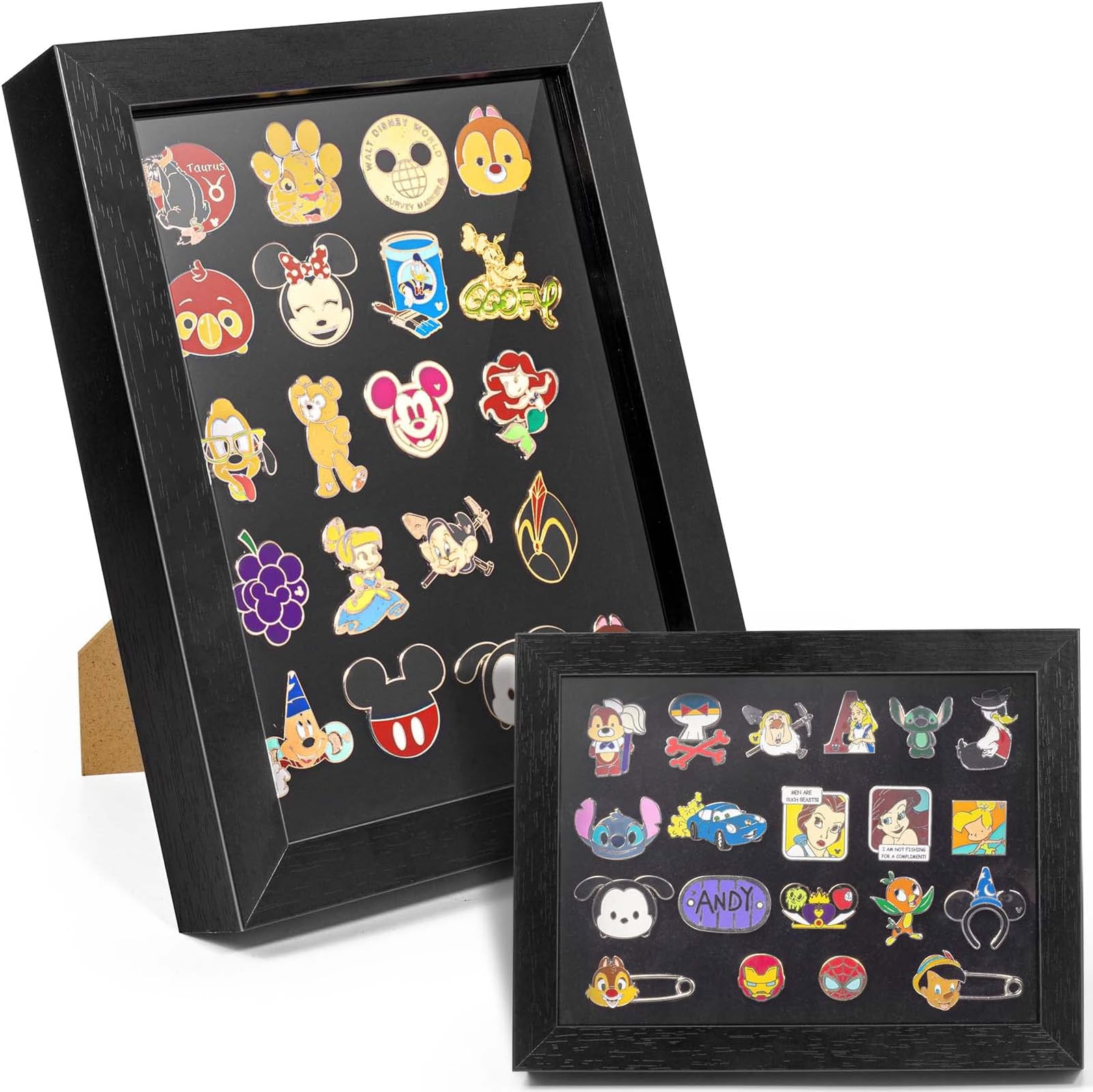 Tutata Enamel Pin Display Frame, 7X9 Shadow Box For Wall And Tabletop Display, Collection Holder Disney Pins, Black