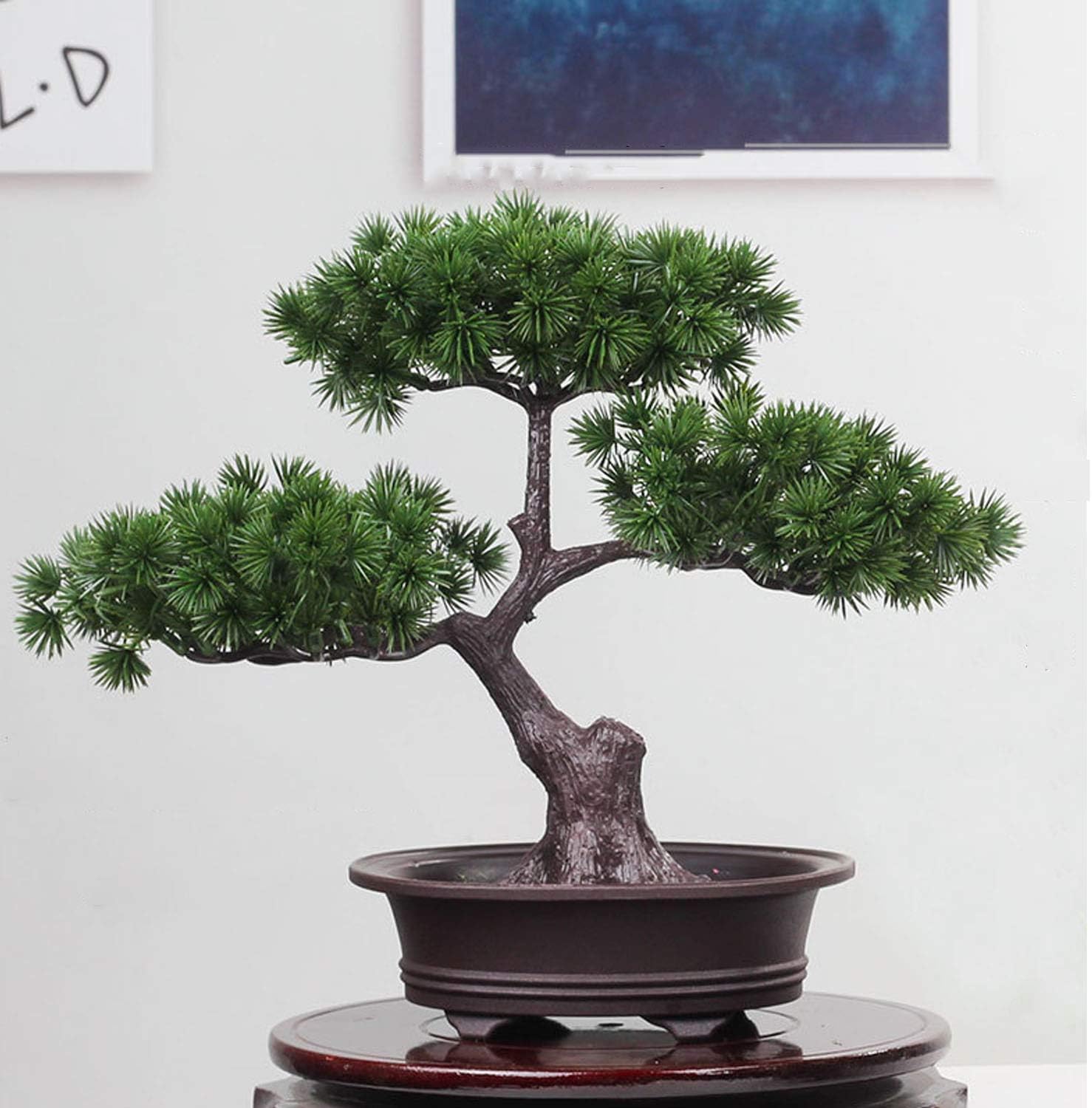 Artificial Bonsai Tree, Fake Plant Decoration, Potted Artificial House