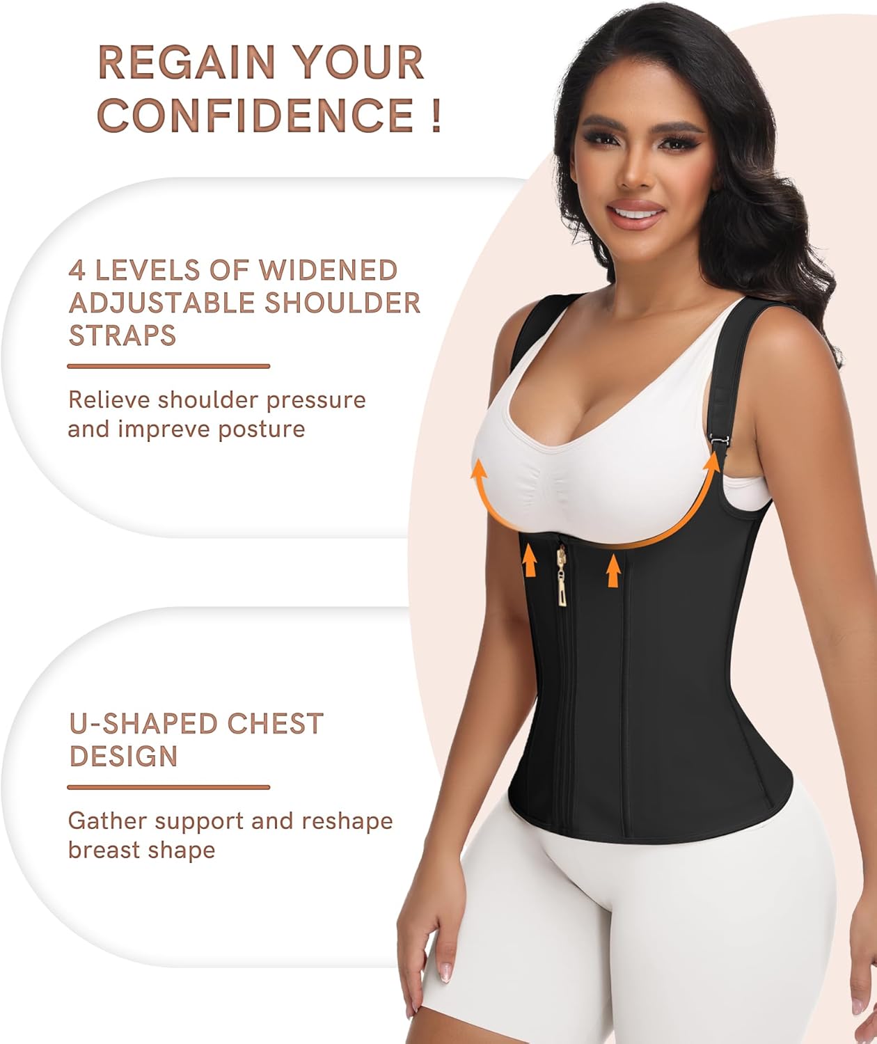 Waist Trainer Corset For Women,Tummy Control Sports Girdle, Hourglass Vest Waist Cincher Body Shaper with Adjustable Straps - Image 5
