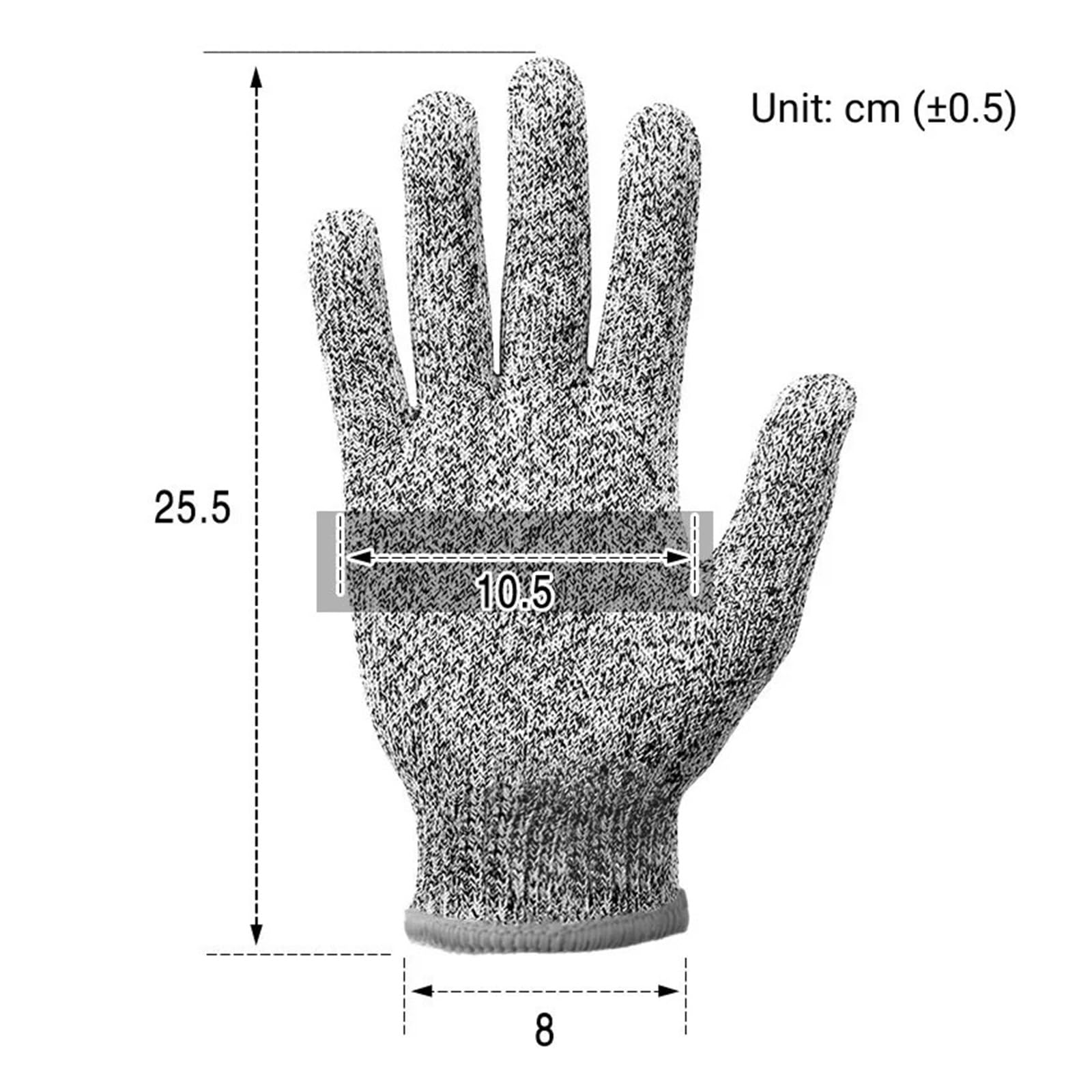 Générique 12 Paires de Gants Anti-Coupure, HPPE, Niveau 5, Gris XL