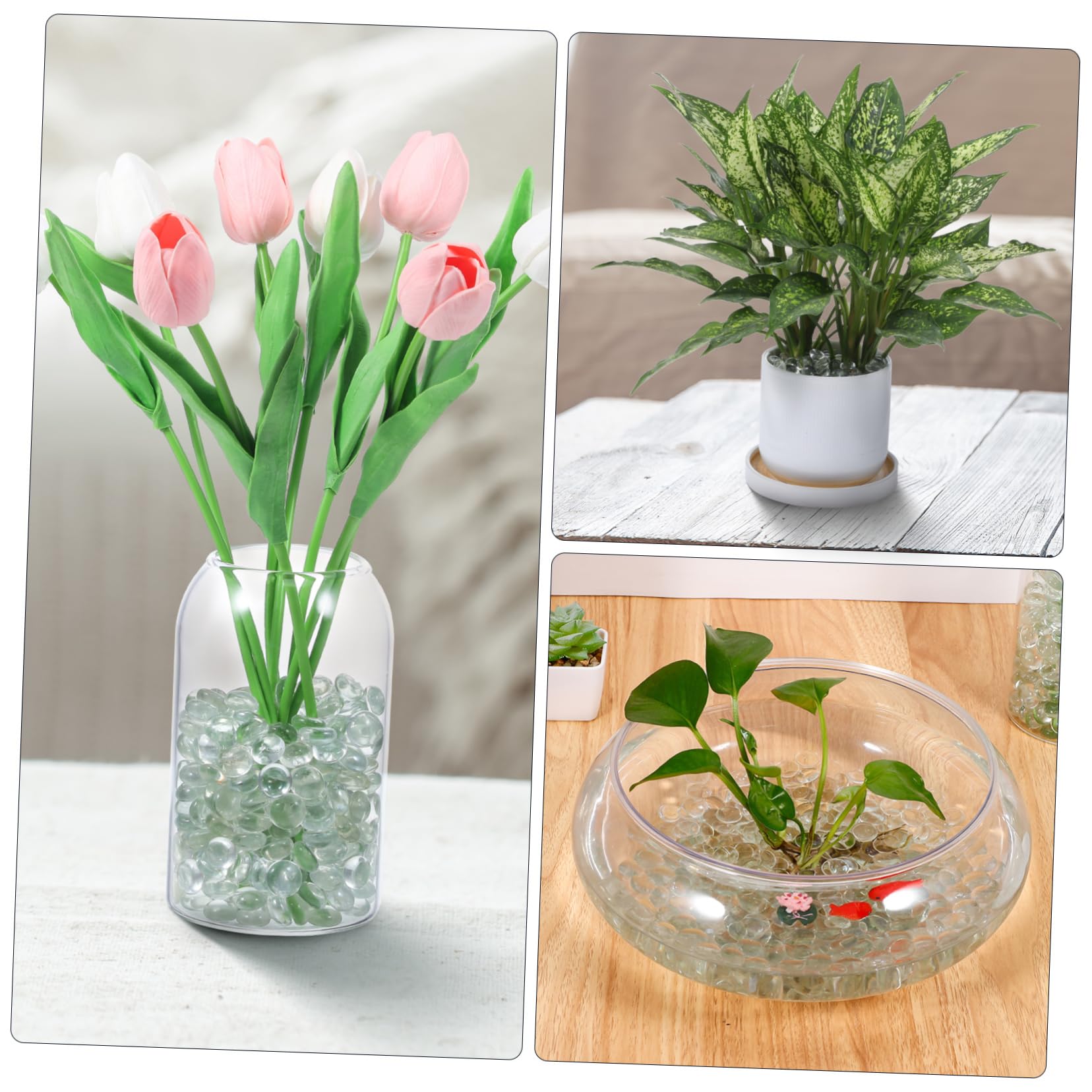 Alipis 750pièces Transparent Galets pour Remplissage De Décorations pour Aquariums Et