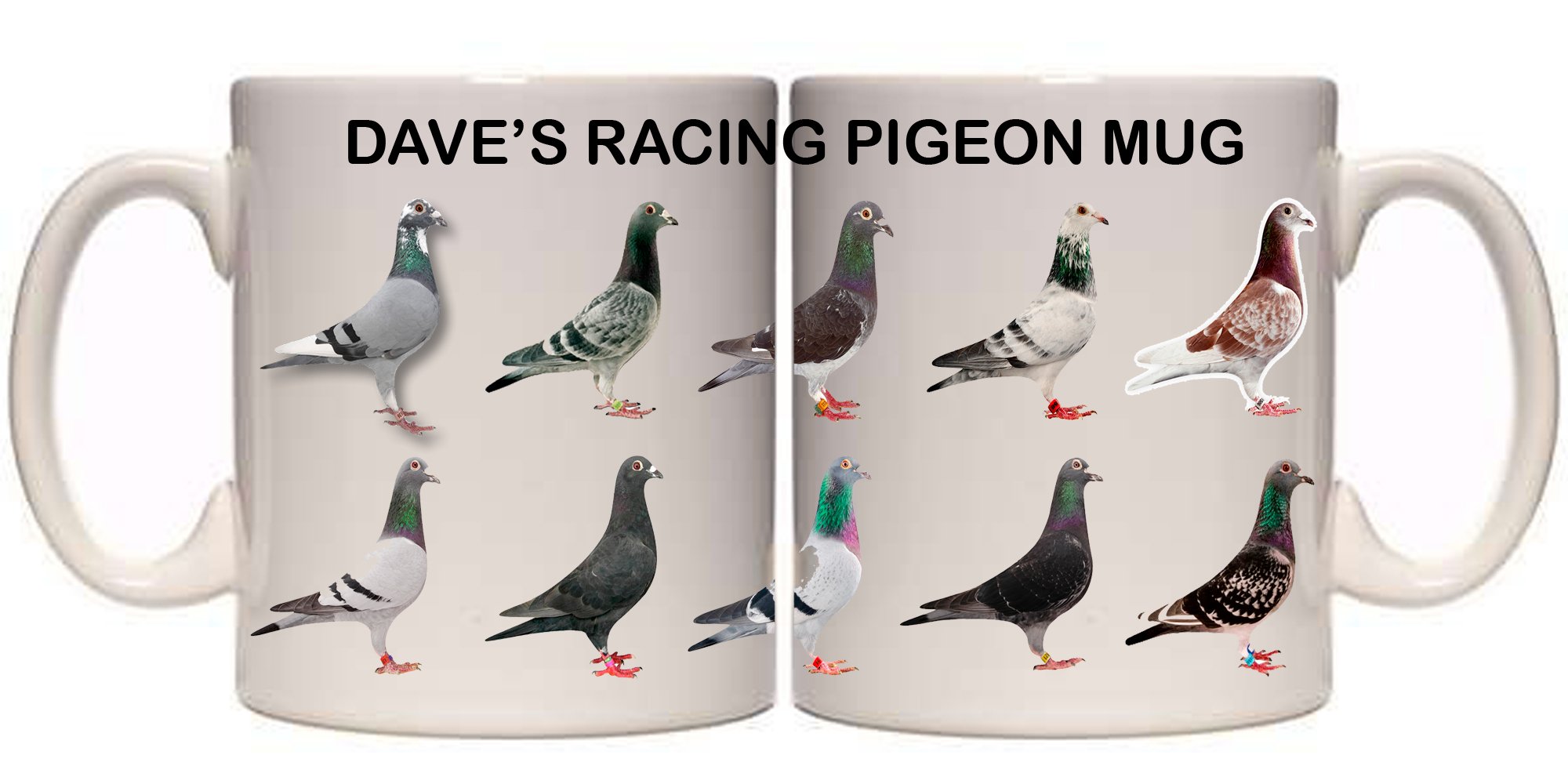 Maccna-Arts Racing Pigeon Personalised Mug (SP8) 11oz & 15oz Mug (15oz)