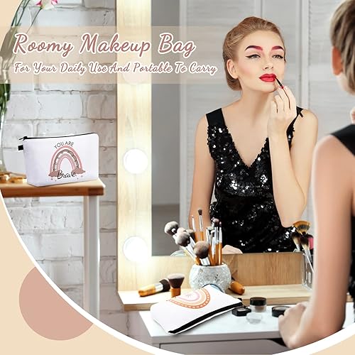 Miniatura 4 de Dunzy 20 bolsas de maquillaje a granel para regalo de graduación a granel, bolsa de maquillaje con cremallera, bolsa de maquillaje impermeable,