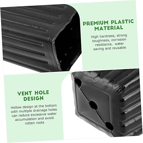 Miniatura 3 de Yardwe 50 macetas profundas para árboles, bolsas de cultivo de cítricos de 11.2 pulgadas, macetas de plástico con agujeros para plantas de interior