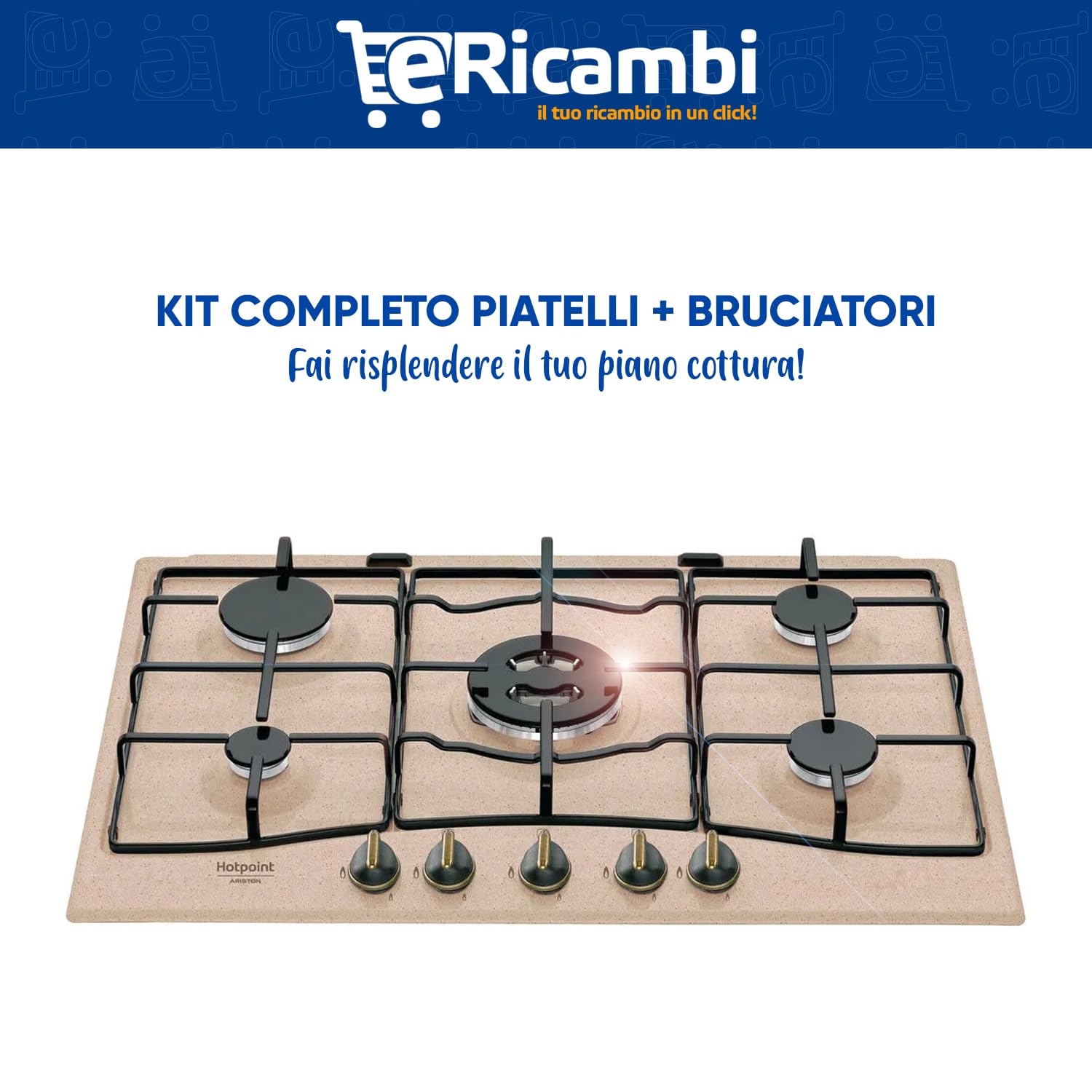 Ricambi Fuochi Hotpoint Ariston Kit Bruciatori Spartifiamma Per Cucina - 4 Pezzi Completi Con Tripla Corona, Compatibile Hotpoint Ariston, Made In Italy Bruciatori Piano Cottura - Foto 9