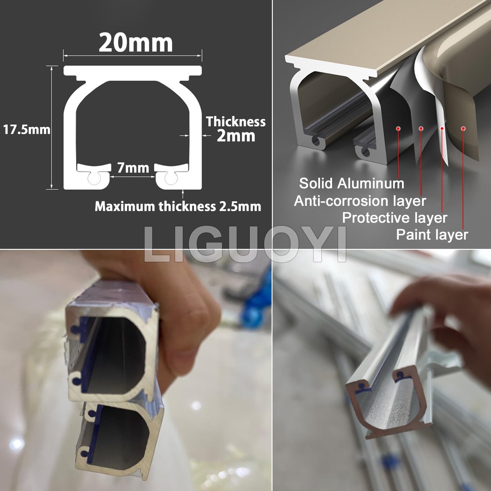 Cicha szyna do zasłon 1-6 m aluminiowy karnisz z kółkami i haczykami, łatwy w montażu, montaż ścienny/sufitowy, do użytku wewnątrz i na zewnątrz, płynna praca