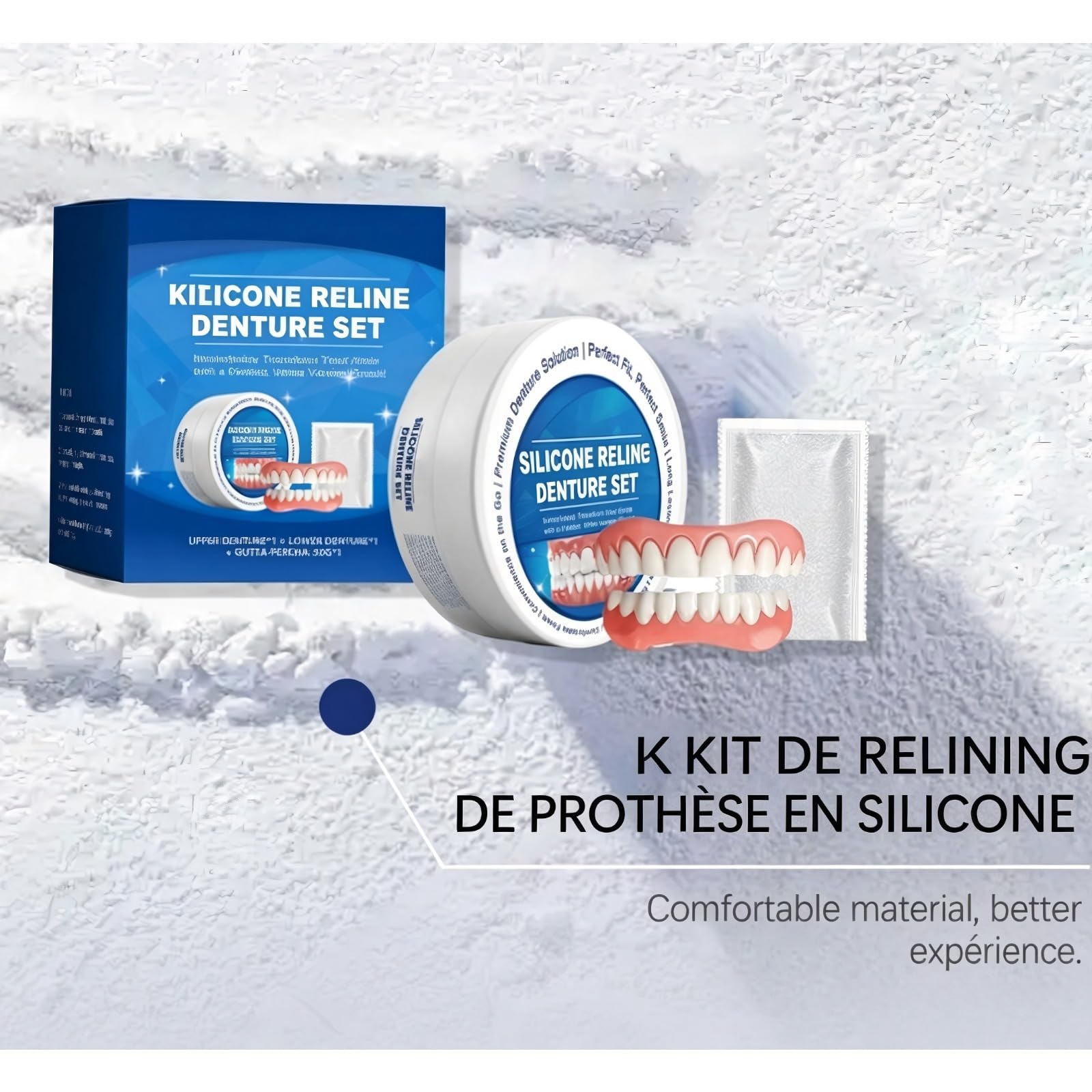 Prothèse Dentaire Silicone Bikenda, Souple Confortabl Appareil Dentaire en Silicone, Pour Hommes Et Femmes, Beautyof Your Smile (1 Pcs)