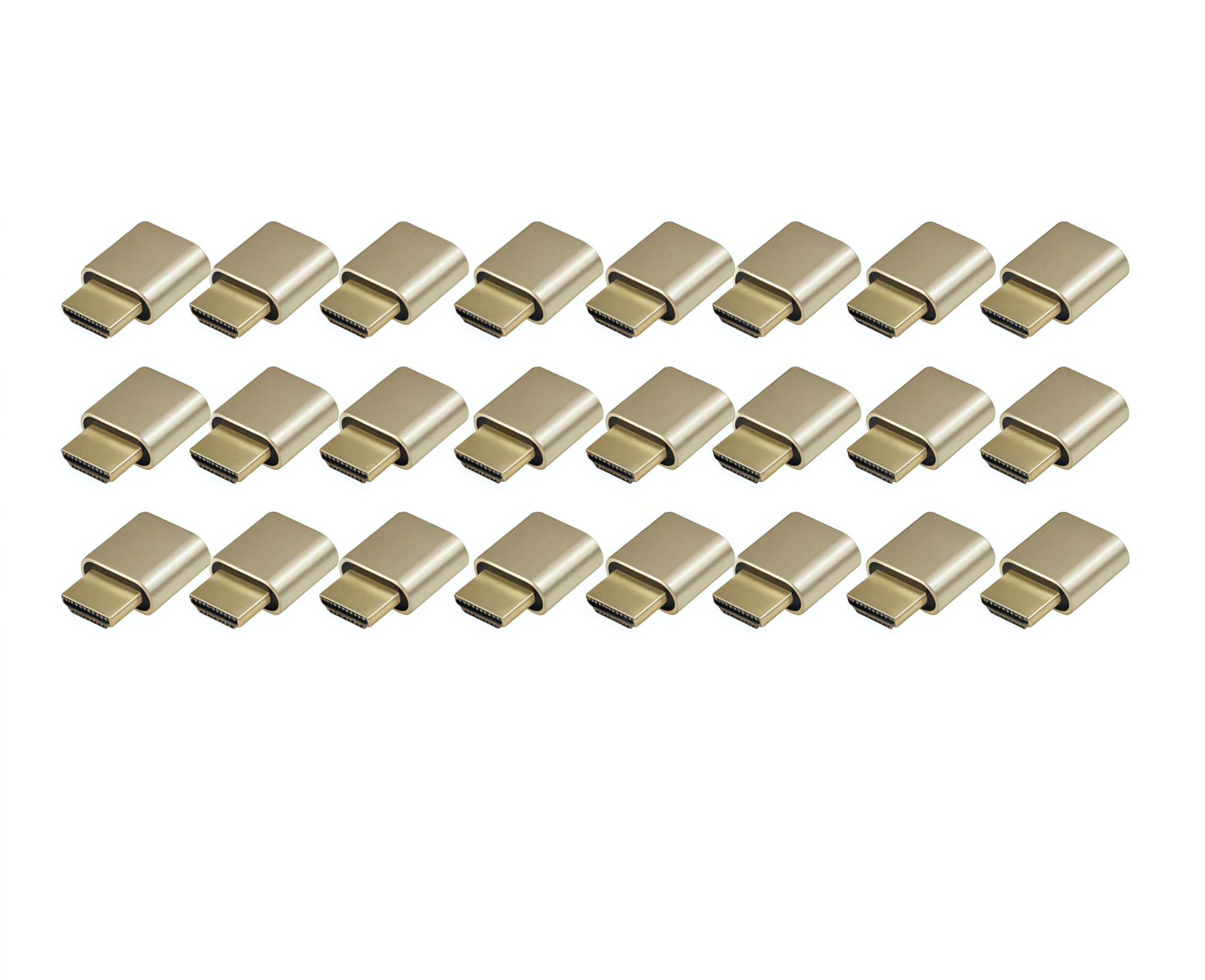 24-Pack 4K 2K 1080P 30Hz bis 60Hz Unterstützung HDMI Display Emulator DDC EDID Headless Ghost Monitor Adapter Dummy Stecker, Höchste 4096x2160 @ 60Hz - Gold Farbe