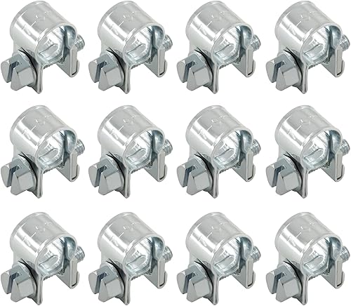 Jersvimc Abrazadera de tubo ajustable de acero inoxidable para tubería de combustible (0.276-0.354 in), abrazadera de tubo ajustable para tubería de