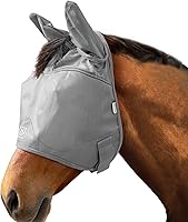 Vista 38 de Harrison Howard Máscara de mosca de caballo, media cara con orejas, color menta, talla pequeña