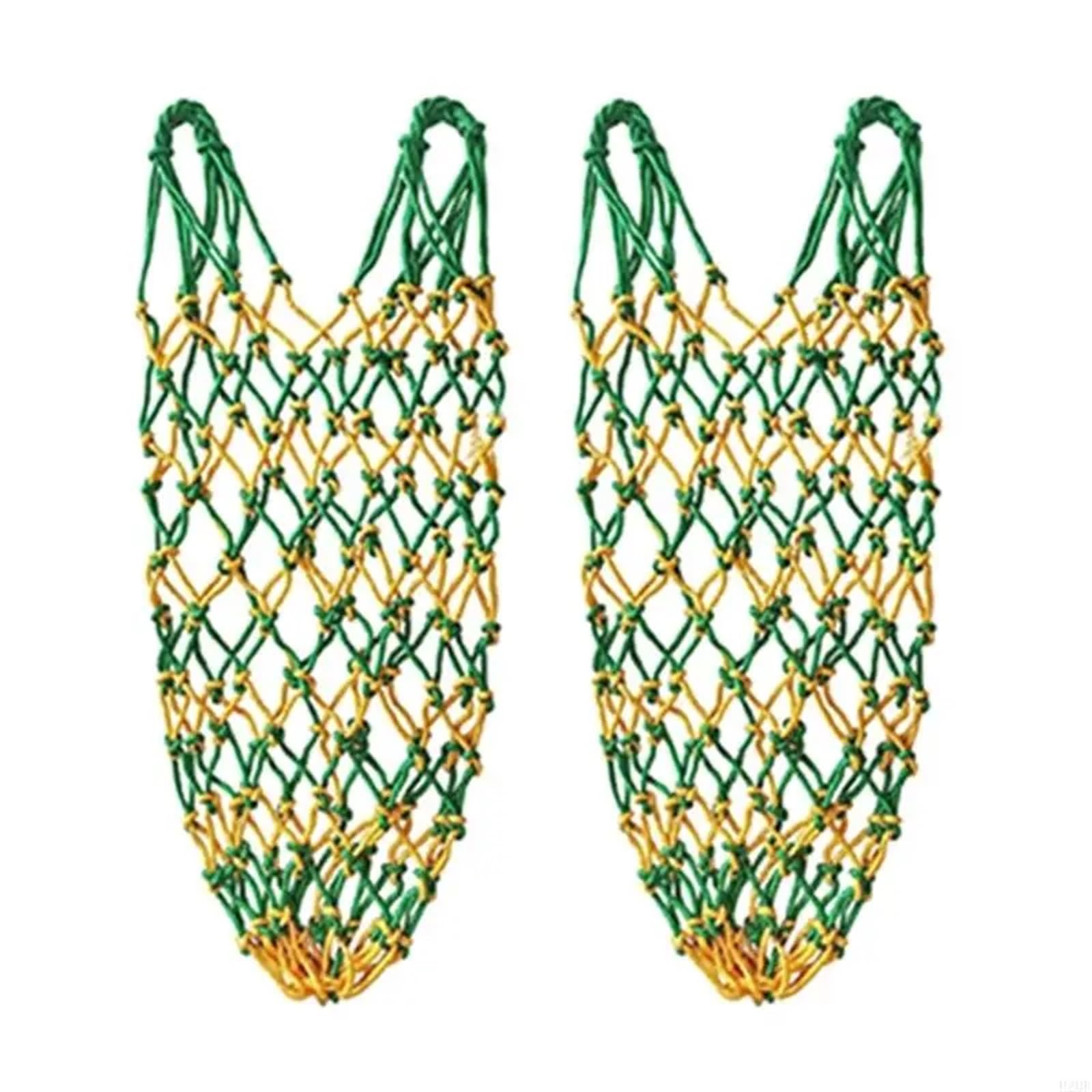 Heunetz für Pferde Hays Aufbewahrungstasche for Pferde, Schafe, Ställe, langsame Fütterung, Haustierbeutel(Green and Yellow)