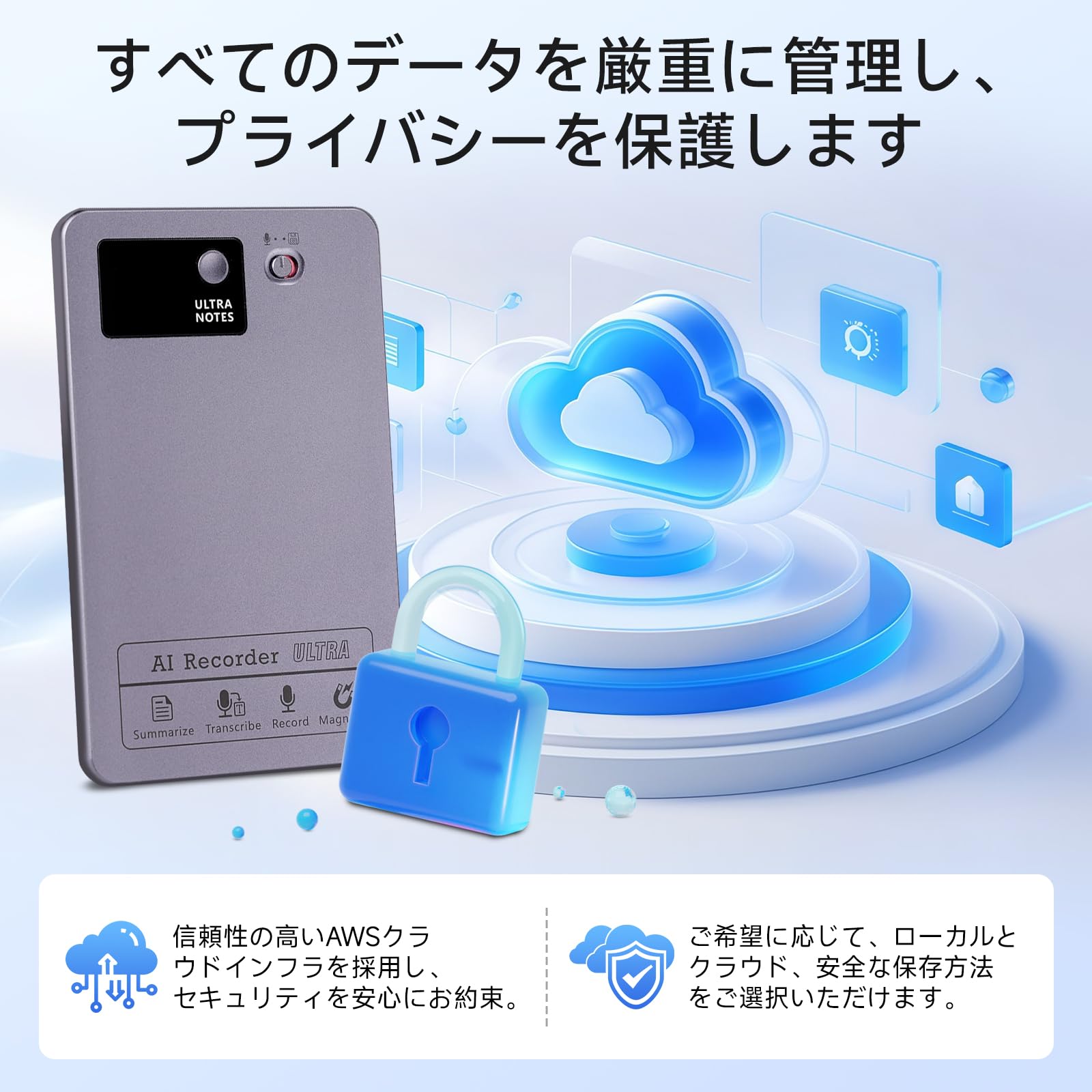 Amazon.co.jp: LUNPEAR AI ボイスレコーダー ワンタッチ録音 文字