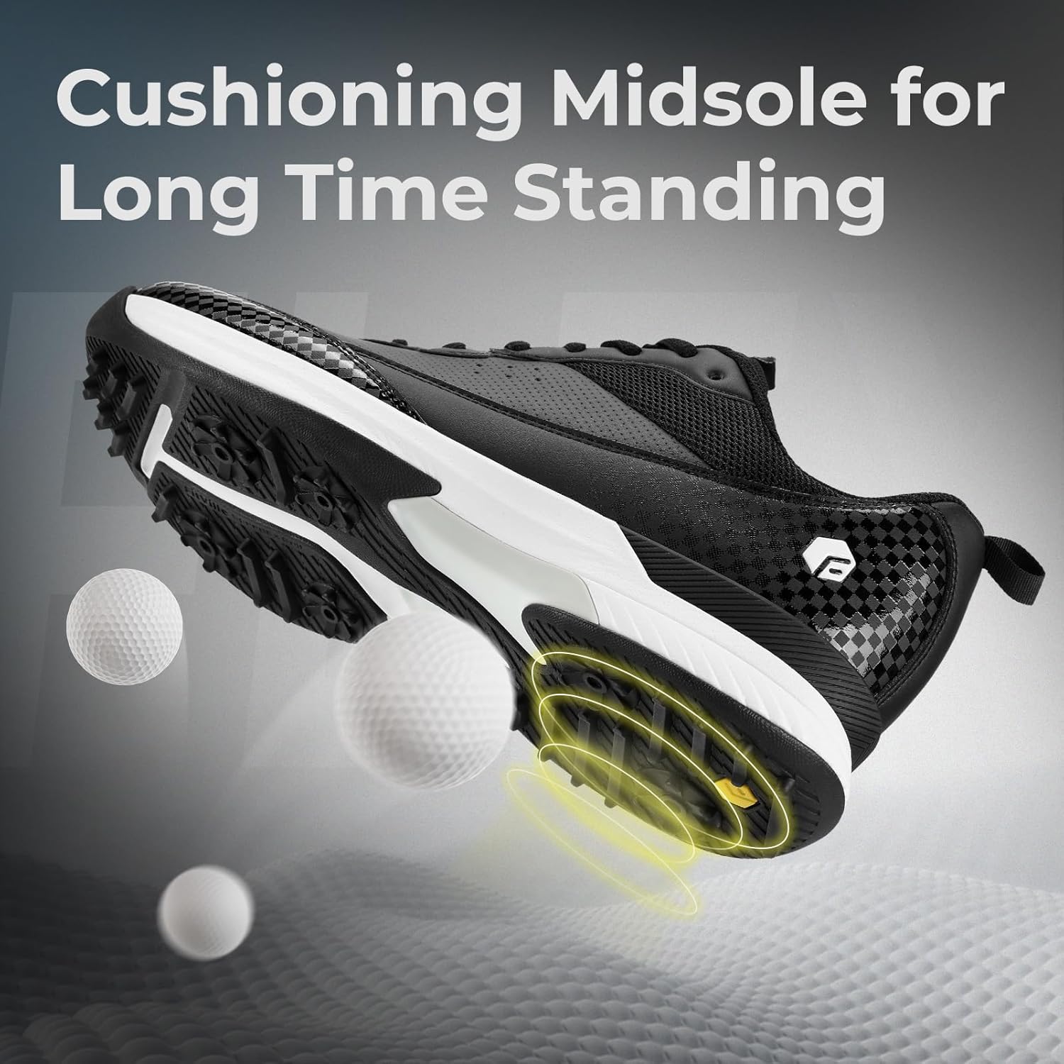 FitVille Wide Golf Shoes Men Professional Outdoor Water Resistant Golf Shoes for Course with Non-Removable Spikes - Image 6