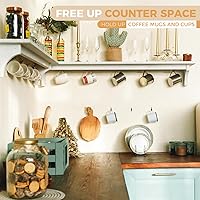 Vista 2 de RELBRO Screw Hooks, 1-1/4 Inch Metal Screw in Cup Hooks, Black, 50 Pcs