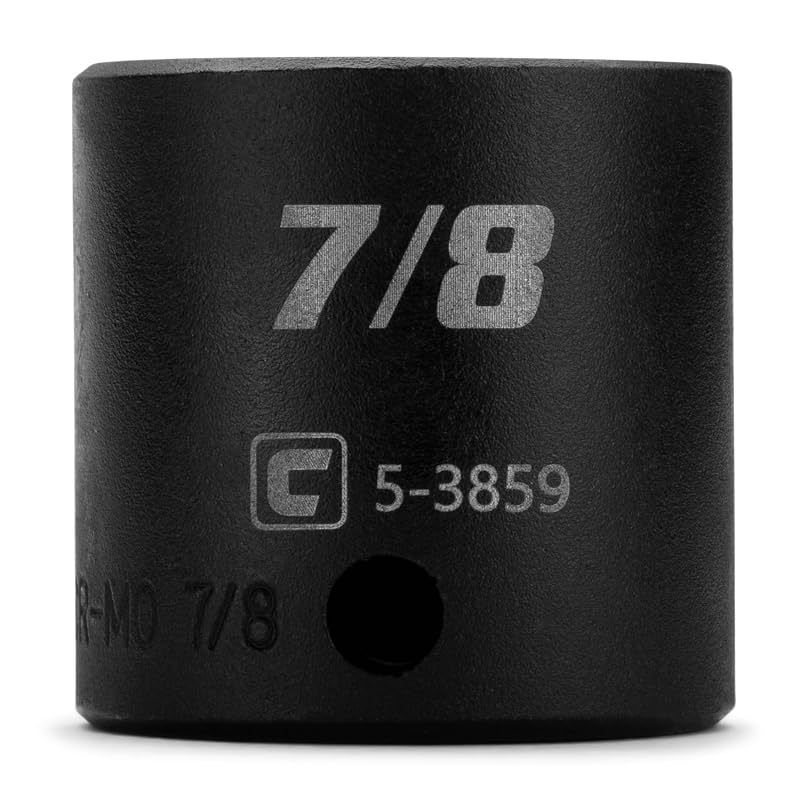 Soquete de impacto curto Capri Tools, encaixe de 3/8 pol. (9,5 mm), 12 pontas, SAE 7/8 pol. (22,2 mm)