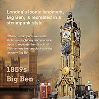 Vista 2 de BRICKKK PANTASY Architecture Big Ben Juego de Construcción - Kit de construcción de torre de reloj Steampunk para adultos y adolescentes, famosos