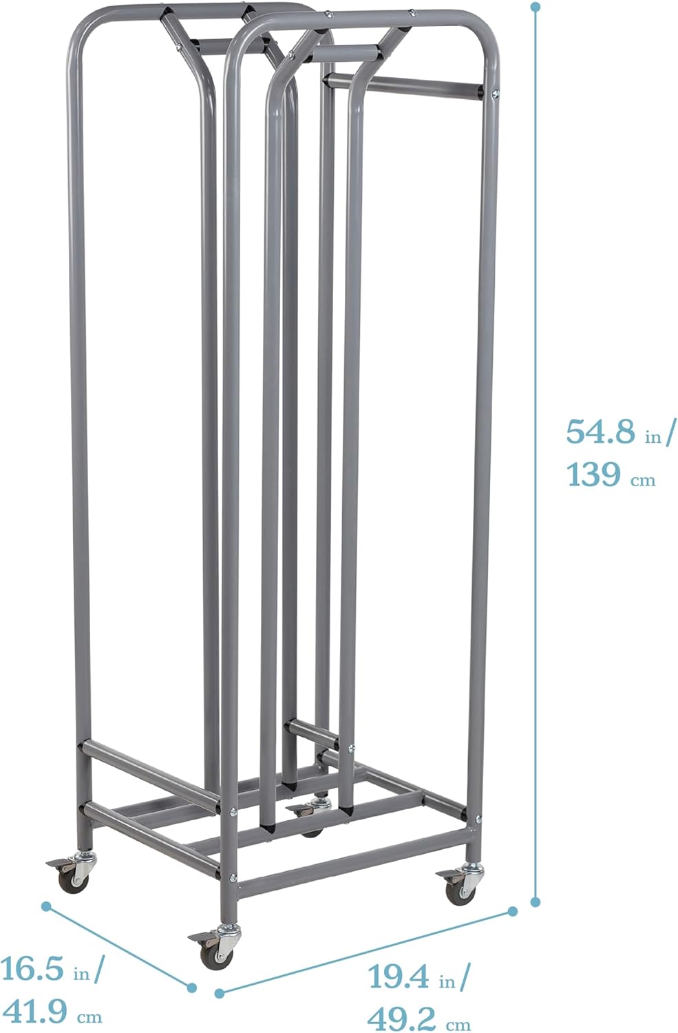 ECR4Kids The Surf Storage Rack, Holds 30 Lap Desks, Classroom Furniture, Silver