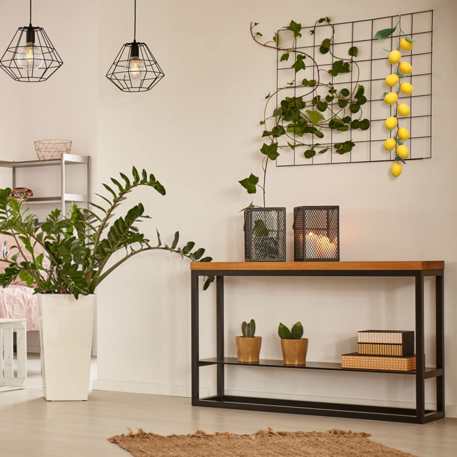 Guirlande De Citron Artificielle De 18,1 Pouces, Couronne De Fruits