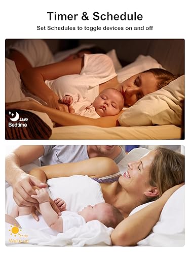 Miniatura 5 de Enchufe inteligente Mini, las salidas WiFi funcionan con Alexa y Google Home, control remoto de voz y cronograma de temporizador, no requiere