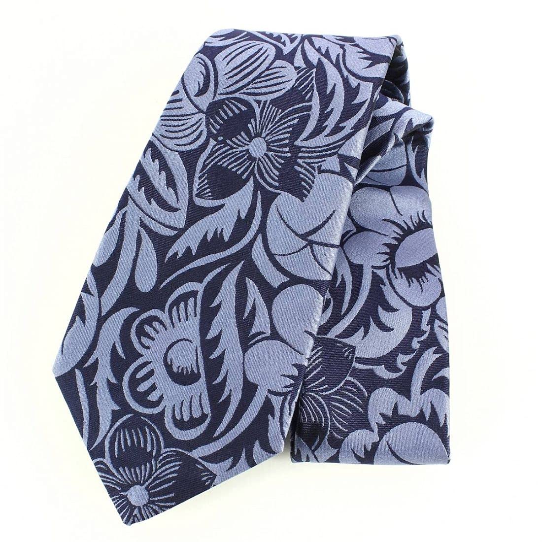 Cravate Lyonnaise. Dufy Grosses Fleurs, Soie. Bleu fleur. Fantaisie. FABRIQUE EN FRANCE