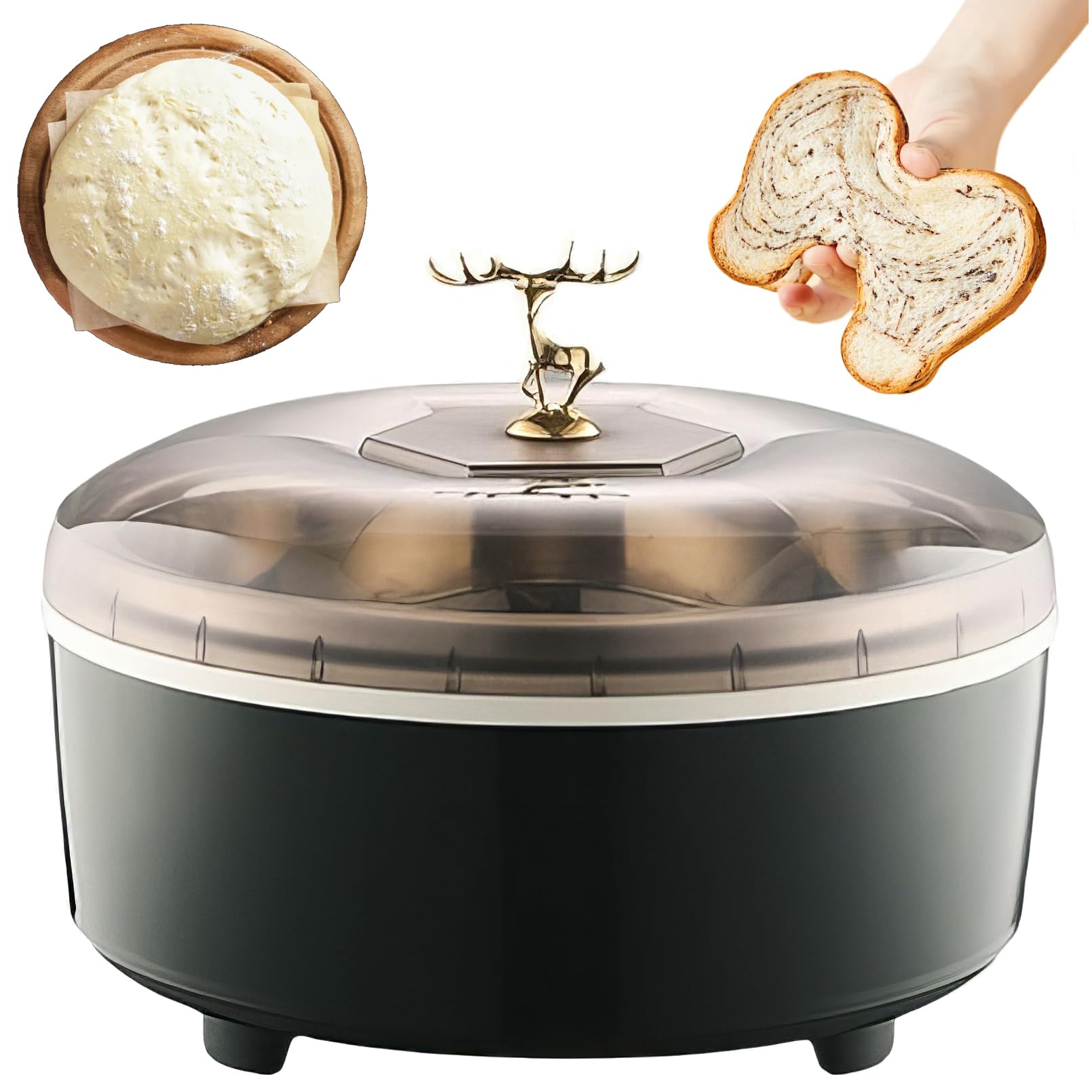 Étuve de Pâte, Machine de Fermentation du Pain 5 L, Température Réglable de 20 À 55 ℃ Et Minuterie de 24 Heures, Boîte de Levée Thermostatique Automatique avec Doublure en Acier Inoxydable Green