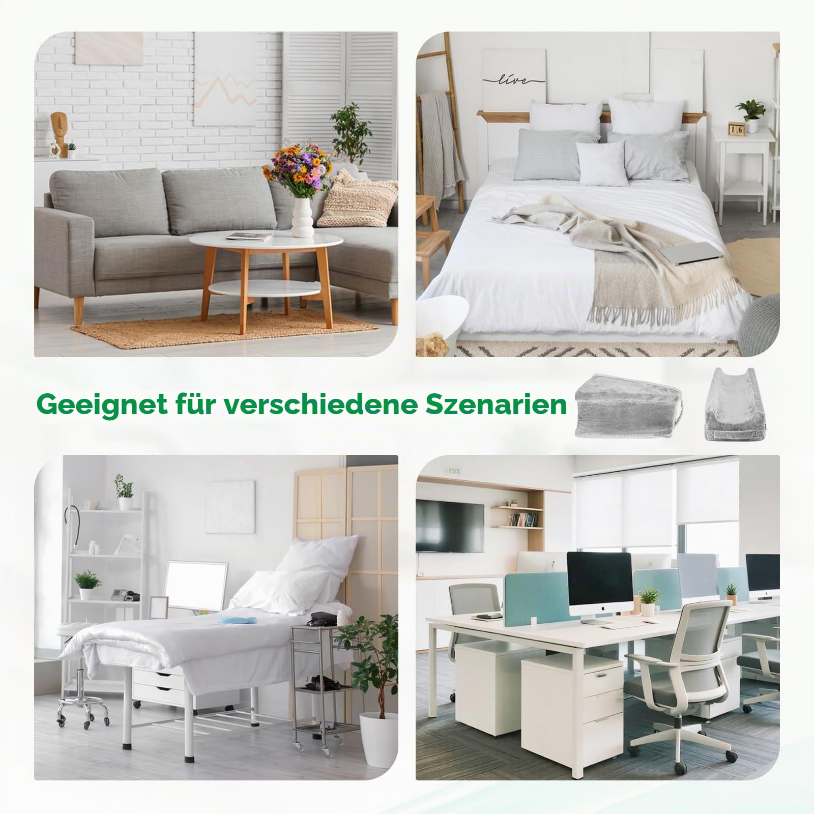Beinerhöhungskissen, Keilkissen, Schwamm-Armhebekissen, Beinstütze mit abnehmbarem Bezug für gerades Knie und Arm, lindert Schwellungen und Schmerzen