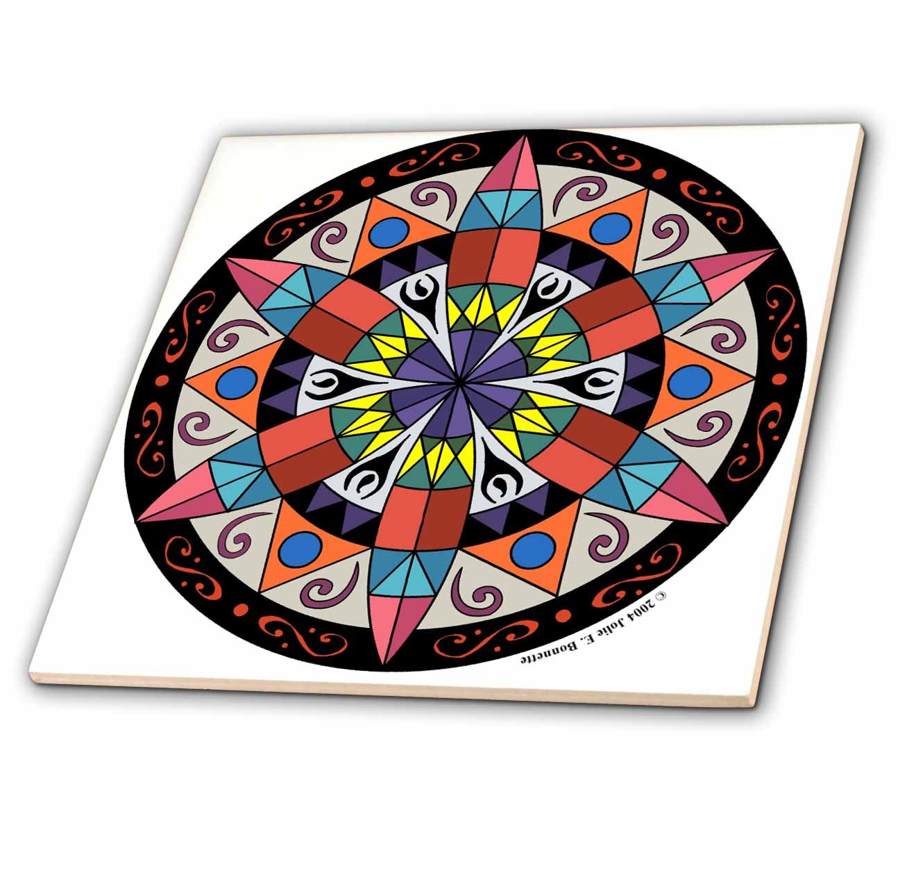 3dRose LLC ct_23186_4 Hex Sign 1 Pennsylvania Dutch Luck Protection Symbol Ceramic Tile, 12-Inch