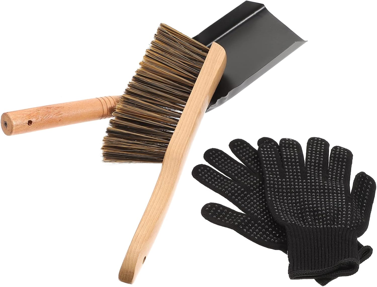 1Set Fireplace Ash Shovel Cleaning Tool Kit with Shovel and Brush Kitchen Clean Shovel for Easy Fireplace Maintenance and Ash Removal Compact Design