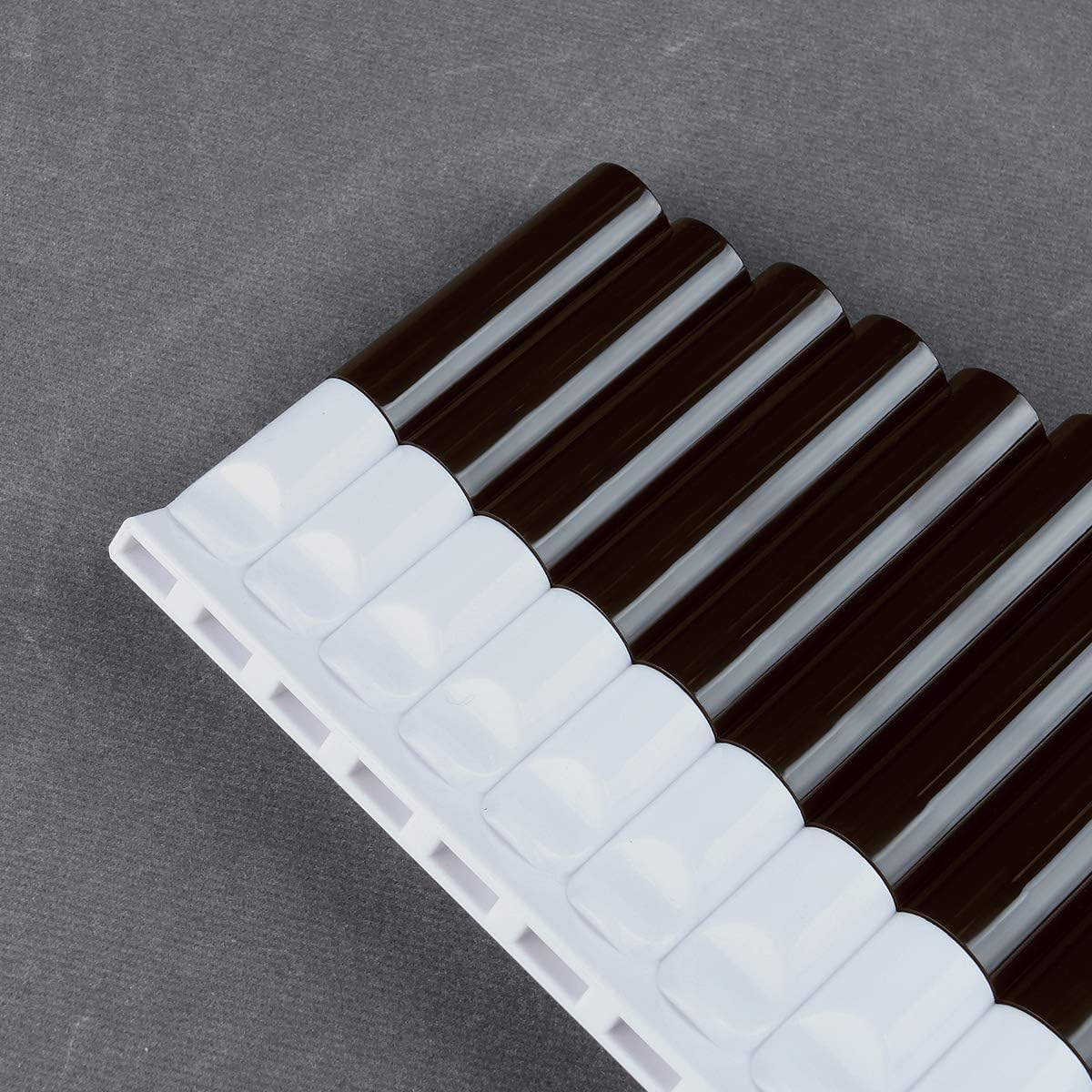 16 Pipes Pan Flute Pan Pipe C Key ABS Plastic Traditional Woodwind Musical Instrument for Beginner and Musical Lover (18 Pipes, dark brown and white)