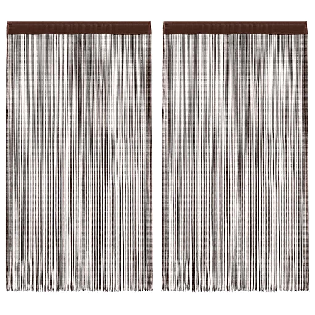Rideau en Fils Lot de 2 100x250 cm Marron Chambre